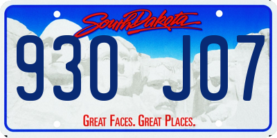 SD license plate 93OJ07