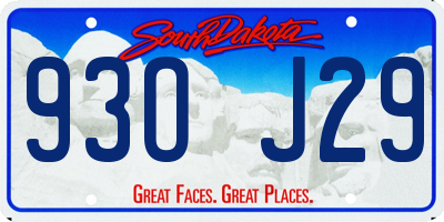 SD license plate 93OJ29