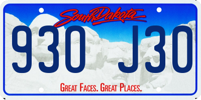 SD license plate 93OJ30