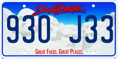 SD license plate 93OJ33