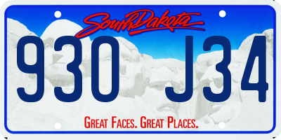 SD license plate 93OJ34