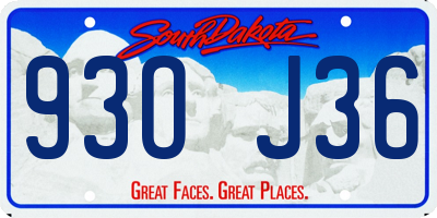 SD license plate 93OJ36