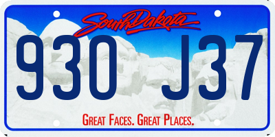 SD license plate 93OJ37
