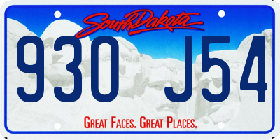 SD license plate 93OJ54