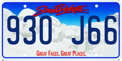 SD license plate 93OJ66