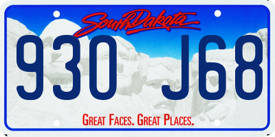 SD license plate 93OJ68