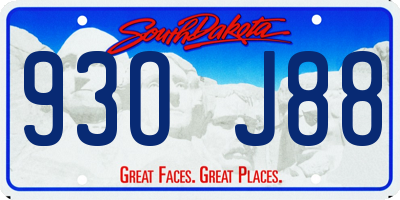 SD license plate 93OJ88