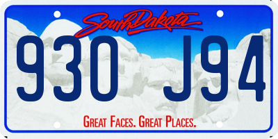 SD license plate 93OJ94