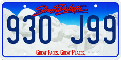 SD license plate 93OJ99
