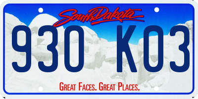 SD license plate 93OK03
