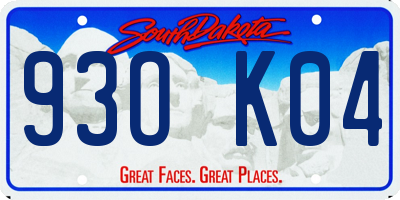 SD license plate 93OK04