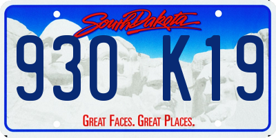 SD license plate 93OK19