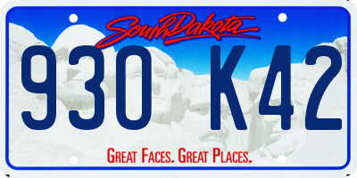SD license plate 93OK42