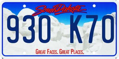 SD license plate 93OK70