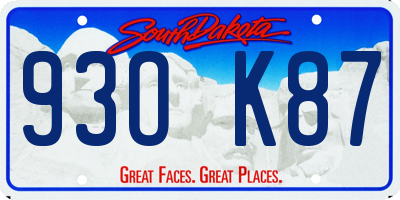 SD license plate 93OK87