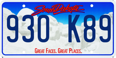 SD license plate 93OK89