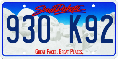SD license plate 93OK92