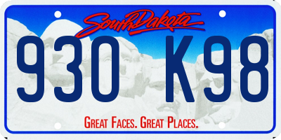 SD license plate 93OK98