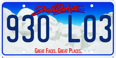 SD license plate 93OL03
