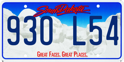 SD license plate 93OL54