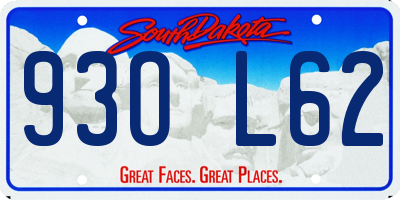 SD license plate 93OL62