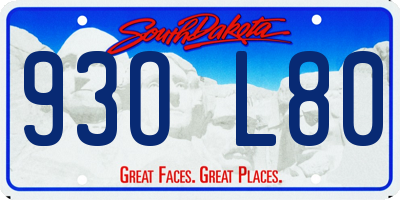 SD license plate 93OL80