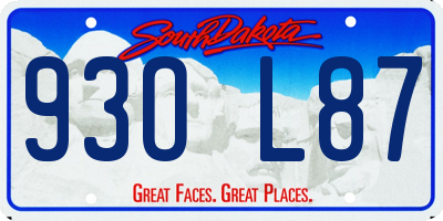 SD license plate 93OL87