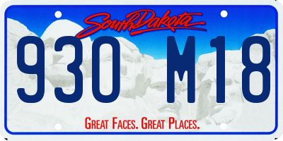 SD license plate 93OM18