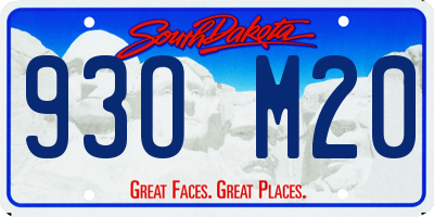 SD license plate 93OM20