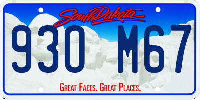 SD license plate 93OM67
