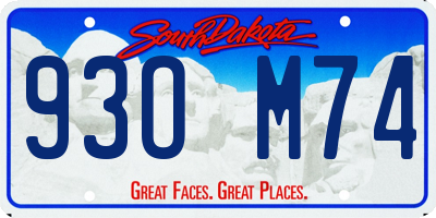 SD license plate 93OM74