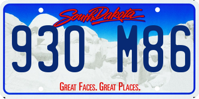 SD license plate 93OM86
