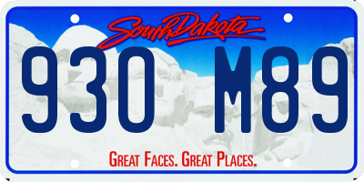 SD license plate 93OM89