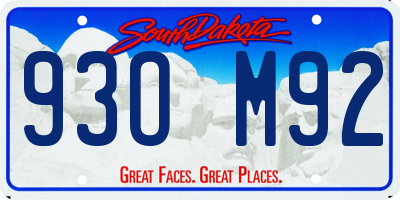 SD license plate 93OM92