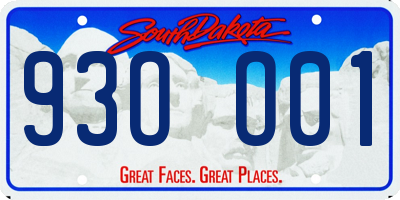 SD license plate 93OO01