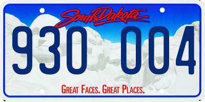 SD license plate 93OO04