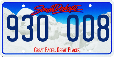 SD license plate 93OO08