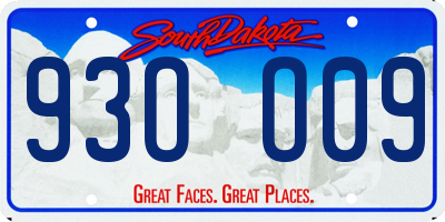 SD license plate 93OO09