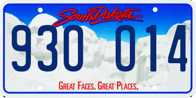 SD license plate 93OO14