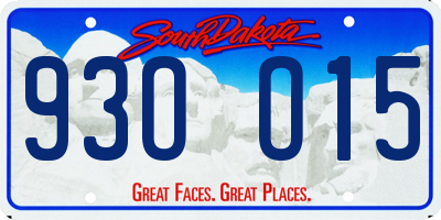 SD license plate 93OO15