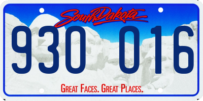 SD license plate 93OO16
