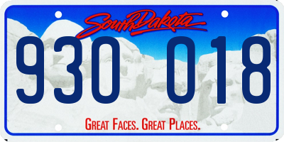 SD license plate 93OO18