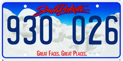 SD license plate 93OO26
