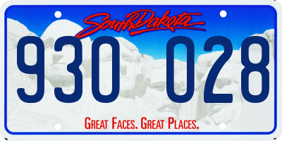 SD license plate 93OO28