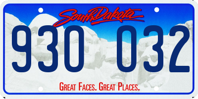 SD license plate 93OO32