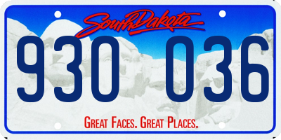 SD license plate 93OO36
