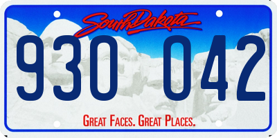 SD license plate 93OO42