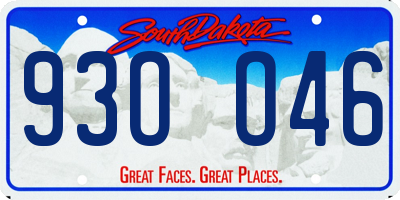 SD license plate 93OO46