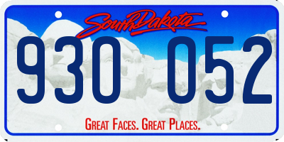 SD license plate 93OO52