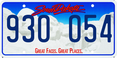 SD license plate 93OO54